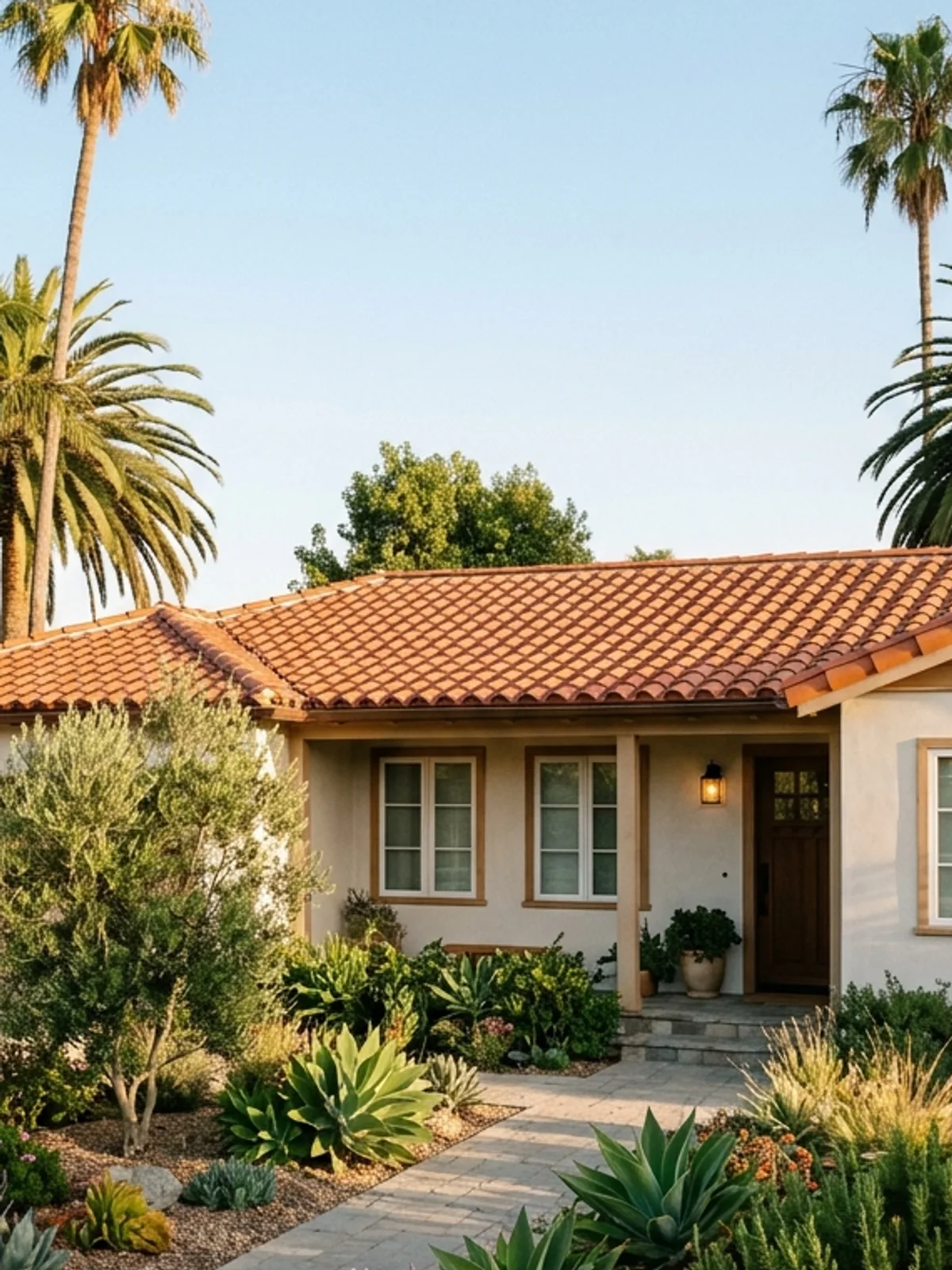 A La Habra ranch-style home with a finished clay tile roof (sample image)